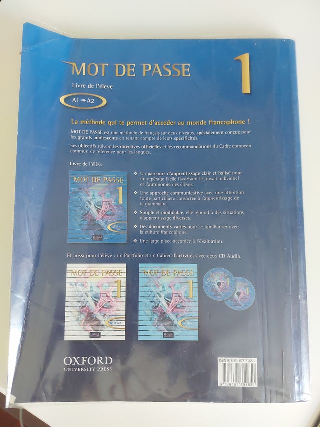 Libro francés Mot De Passe 1° Bachillerato 