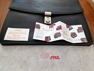 CARTERA PORTAFOLIOS MANUAL PIEL SIN ASA NEGRA