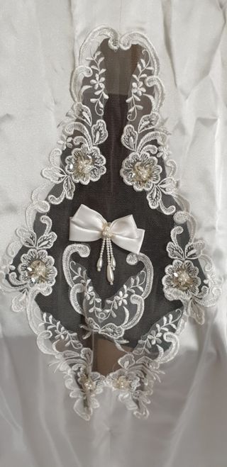 Vestido novia, blanco, raso pedreria
