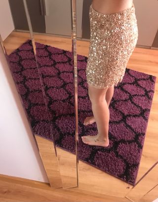 Mini falda pedreada de fiesta de zara