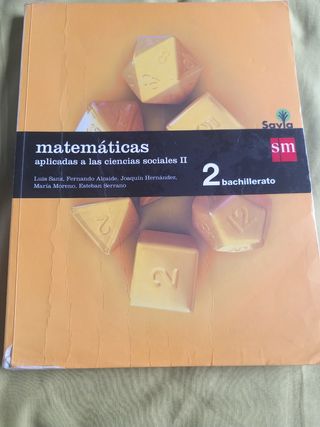 Libro de matemáticas de 2 bachillerato.