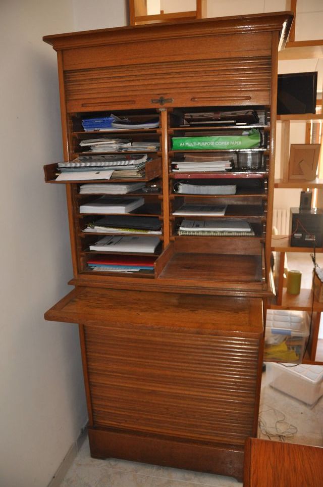 MUEBLES DE OFICINA ANTIGUOS,ROBLE AMERICANO 1940.