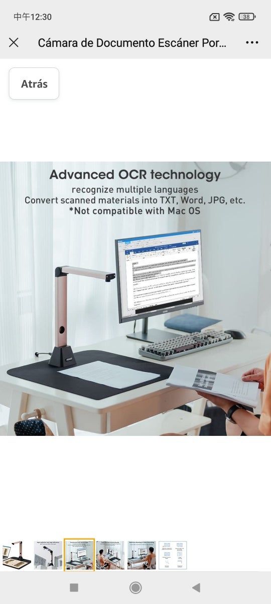 Cámara de Documento Escáner Portátil: iOCHOW Alta