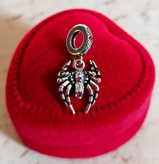 Charm Ciondolo Ragno Spiderman Diamantato in Argen