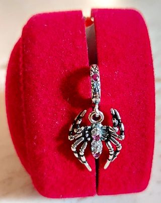 Charm Ciondolo Ragno Spiderman Diamantato in Argen