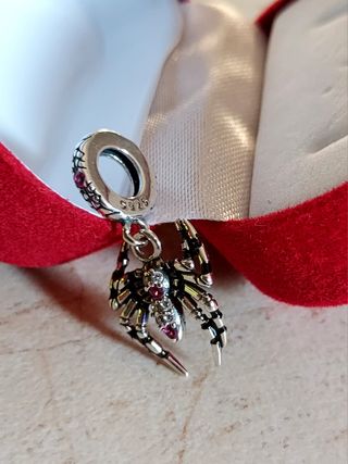 Charm Ciondolo Ragno Spiderman Diamantato in Argen