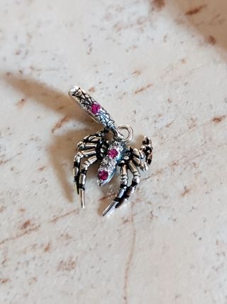 Charm Ciondolo Ragno Spiderman Diamantato in Argen