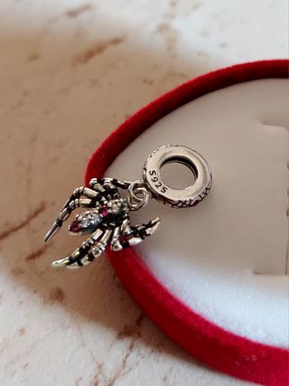 Charm Ciondolo Ragno Spiderman Diamantato in Argen