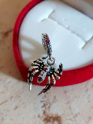 Charm Ciondolo Ragno Spiderman Diamantato in Argen