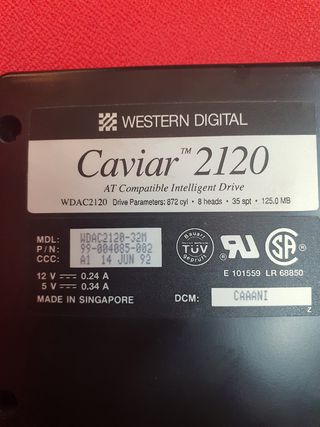 Disco duro IDE 125 MB Western Digital Caviar IDE