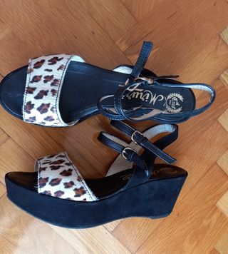 Sandalias plataforma piel