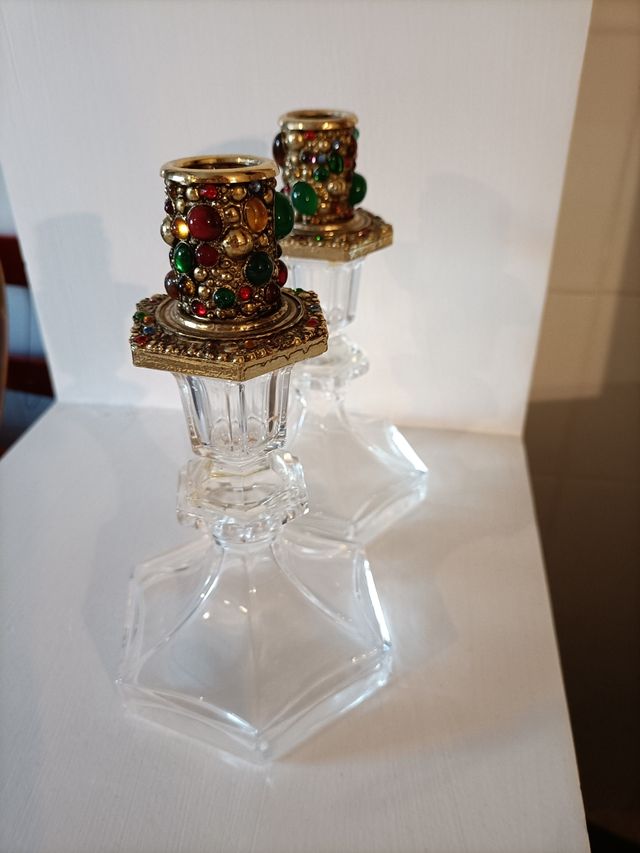 candelabros cristal y pedreria