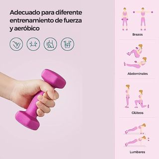 Pack de 6 Mancuernas Hexagonales rosas