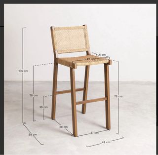 Taburete alto en mimbre Sklum (75 cm) NO ENVIOS