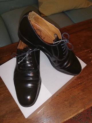 Scarpe nere lucide uomo N. 40. Vera pelle. 