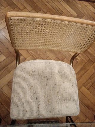 Mesa con patas Singer y silla Cesca años 60