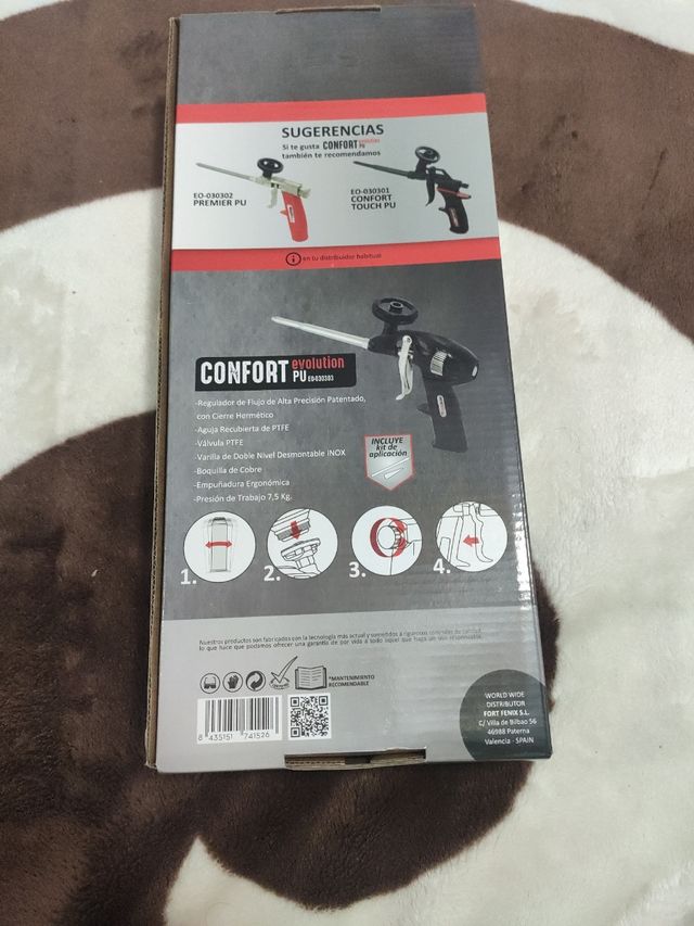 Pistola espuma poliu. regulacion una mano roher