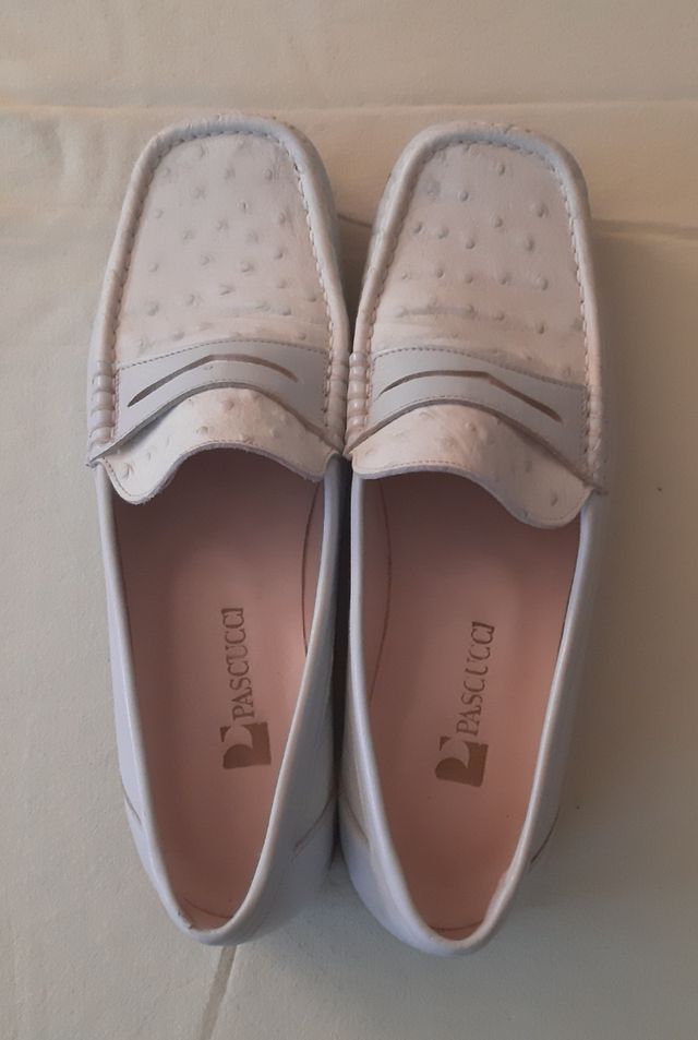 Scarpe Mocassini in pelle Azzurra. Mis. 37.