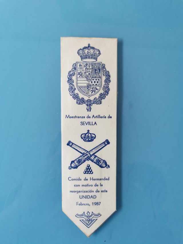 marcapáginas MAESTRANZA DE ARTILLERIA DE SEVILLA. 