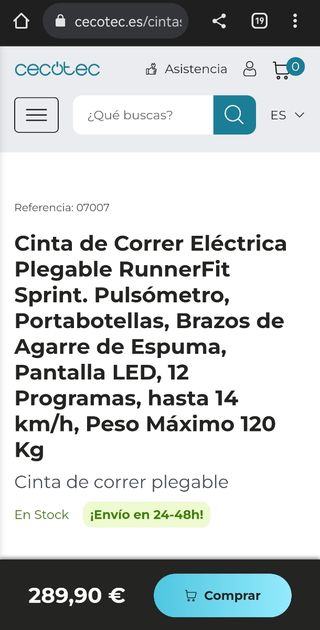 Cinta para Correr Eléctrica Plegable