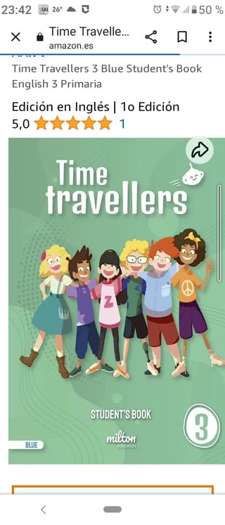 libro inglés 1 a 6 primaria time travellers