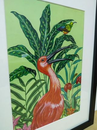 Cuadro de ave tropical