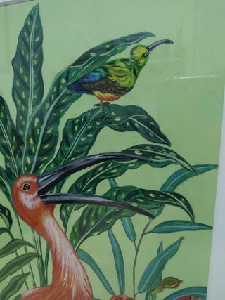 Cuadro de ave tropical