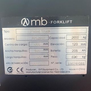 Transpaleta CON PLATAFORMA