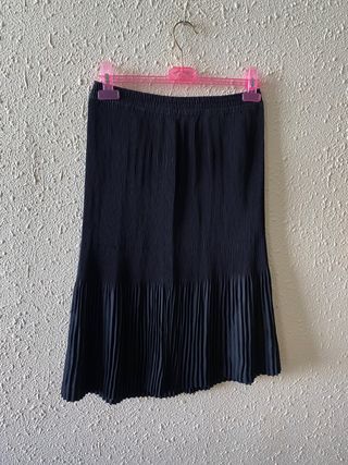 Nueva falda plisada midi negra Boguar talla L