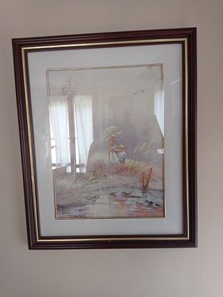 cuadro vintage marco de madera decoración