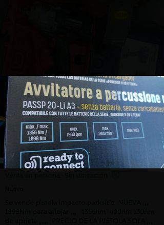 atornillador o pistola impacto parkside 20voltios