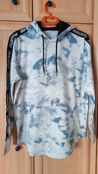 Sudadera hombre blanca degradada azul talla S 