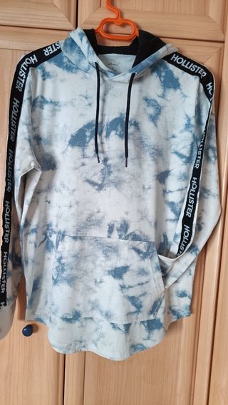 Sudadera hombre blanca degradada azul talla S 