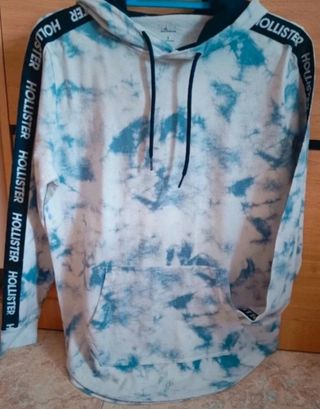 Sudadera hombre blanca degradada azul talla S 