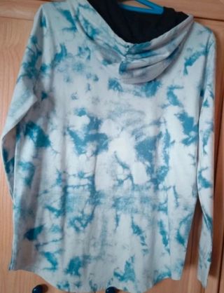 Sudadera hombre blanca degradada azul talla S 