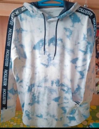 Sudadera hombre blanca degradada azul talla S 