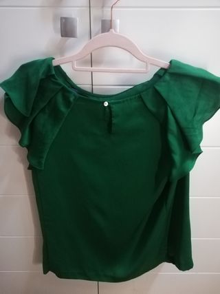 Blusa verde Zara Talla M
