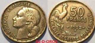 MONEDA 50 FRANCOS FRANCESES 1952 MUY RARA