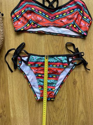 Bikini estampado naranja negro T.L