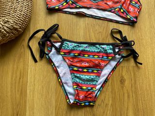 Bikini estampado naranja negro T.L
