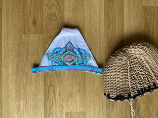 Bikini braga  estampado blanco azul T.L