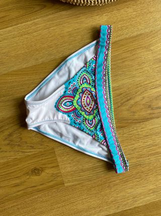 Bikini braga  estampado blanco azul T.L