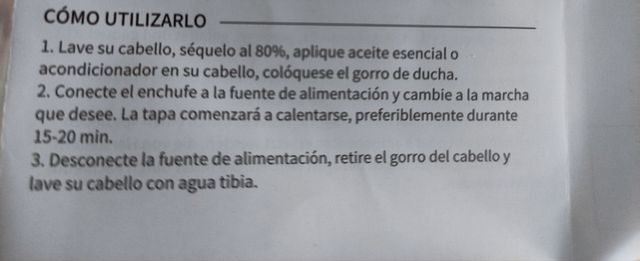 Gorro calentador eléctrico