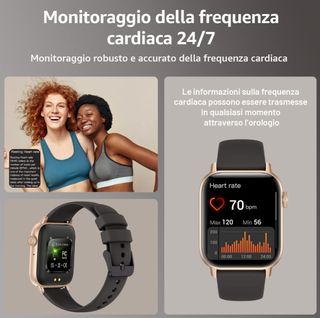 Smartwatch unisex nero/rosa