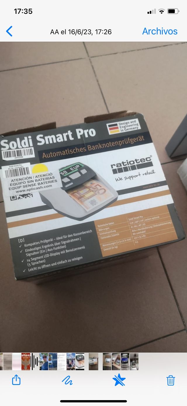 Detector billetes falsos