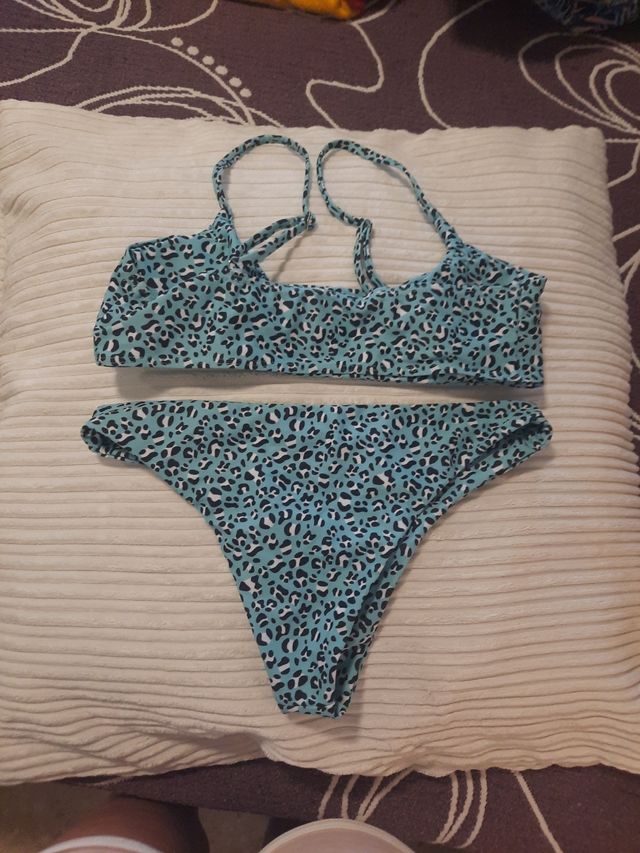 bikini estampado print azul