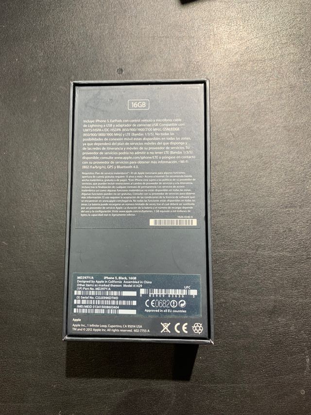 Caja Vacia Negra iPhone 5