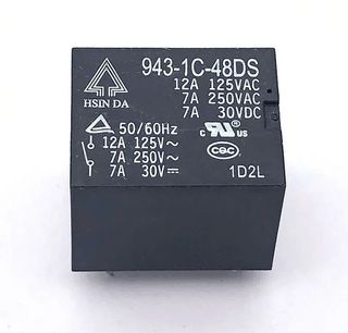 Relè HSINDA 943-1C-48DS 48VDC 12 Ampere 4 PIN