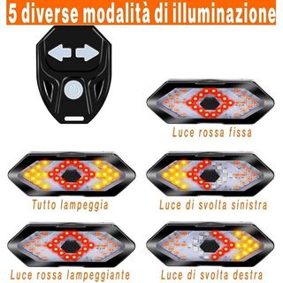 Fanale Luce Posteriore frecce telecomando bici