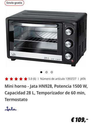 Horno 28L capacidad, horno grill, mini horno